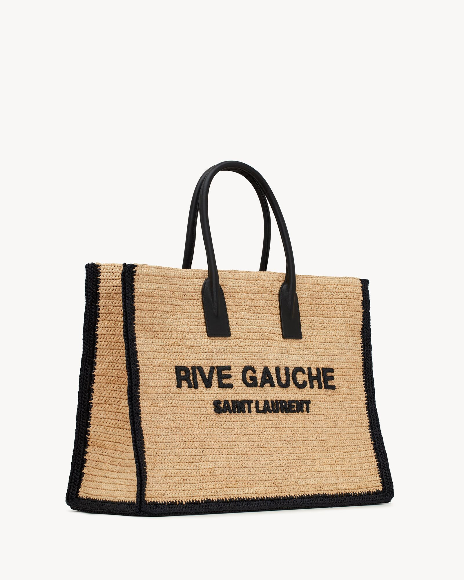 Rive Gauche tote bag in raffia and leather | Saint Laurent | YSL.com | Saint Laurent Inc. (Global)