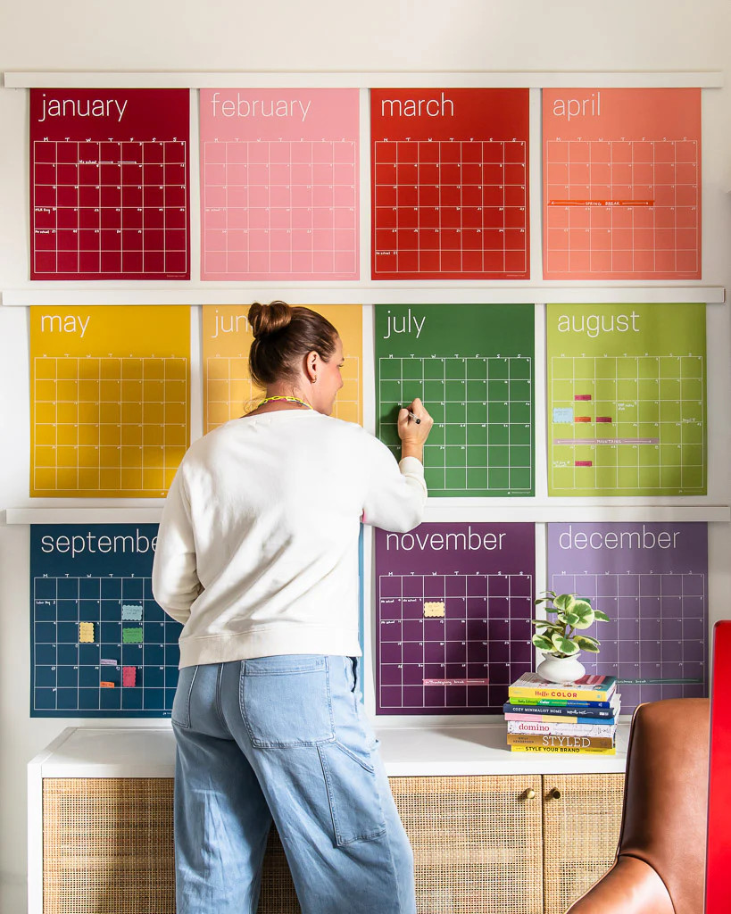 Reusable Large Wall Calendar in Rainbow | 16 x 20 inches | Undated | Kaleidoscope Living