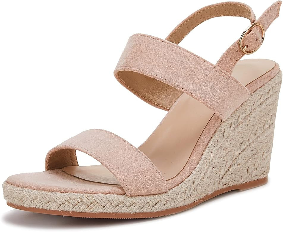 VETASTE Womens Espadrille Wedge Sandals Platform Ankle Strap Open Toe Mules Heels Shoes | Amazon (US)