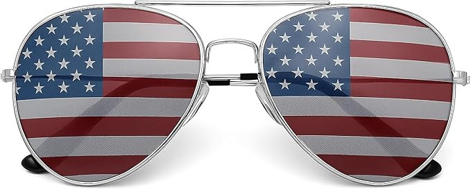 grinderPUNCH® American Flag Aviator Sunglasses Glasses | Amazon (US)