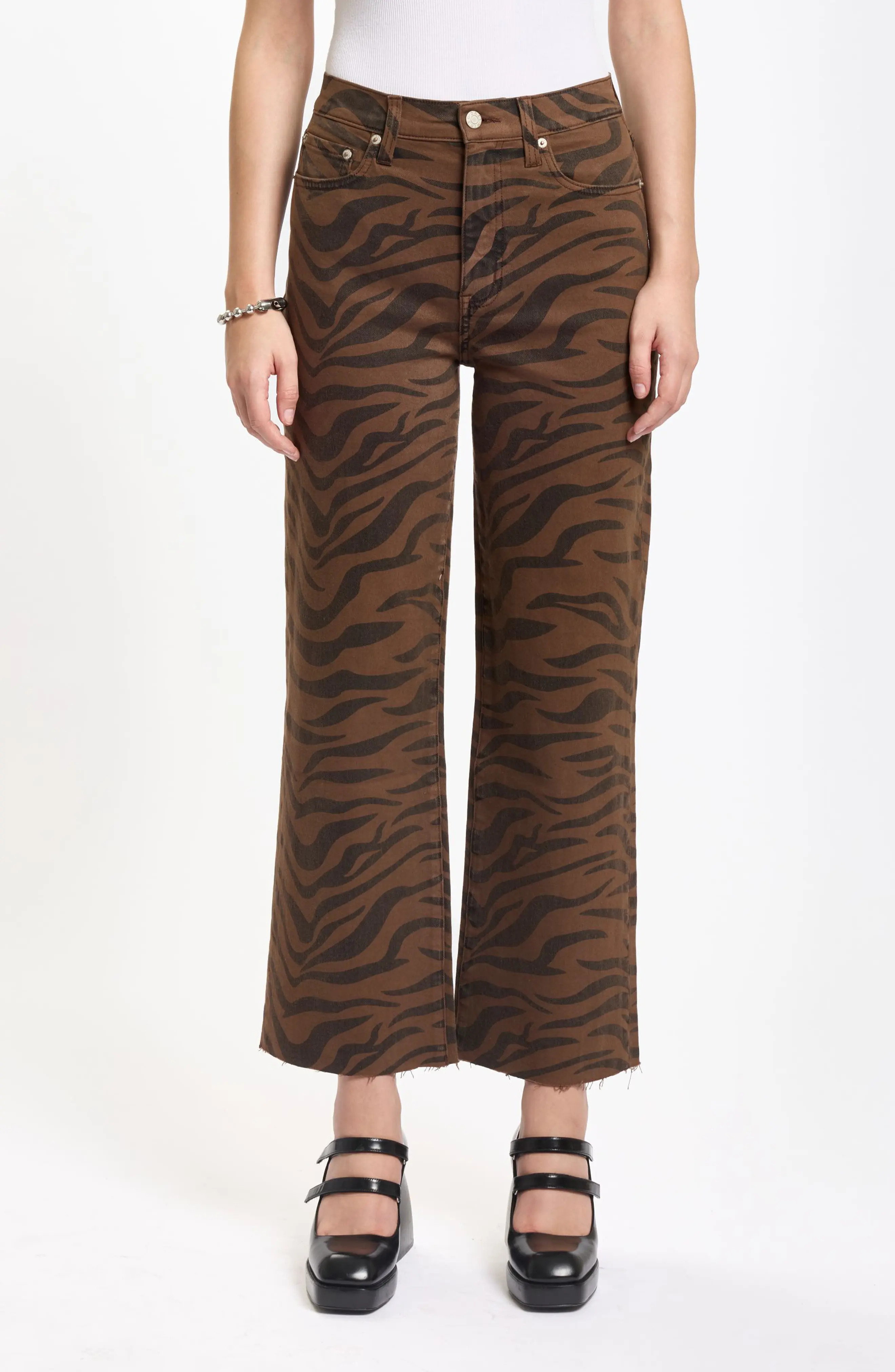 DAZE Pleaser Zebra Stripe Crop Wide Leg Pants (Women) | Nordstrom | Nordstrom
