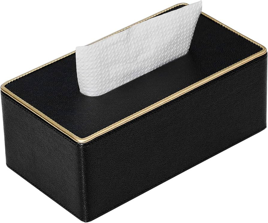 GOLRANLYE Tissue Box Cover Rectangular PU Leather Facial Tissue Box Holder for Dresser Bathroom D... | Amazon (CA)