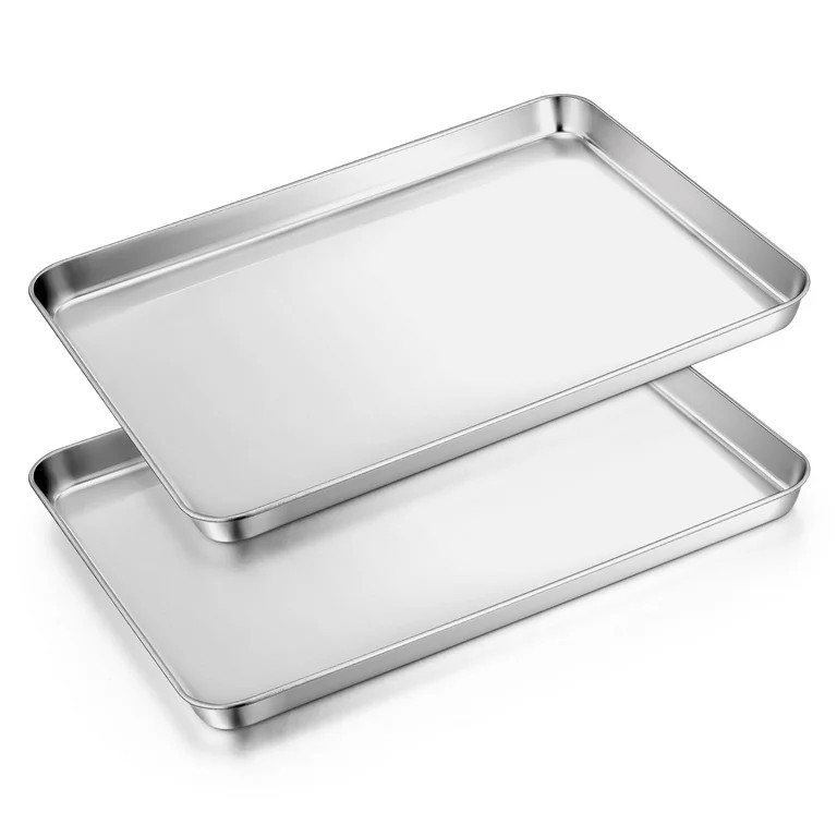 VeSteel Baking Cookie Sheet Set of 2, Stainless Steel Rectangle Baking Pan Oven Tray - 16 x 12 x ... | Walmart (US)