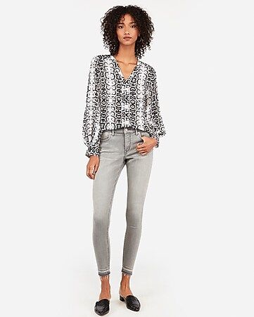 snakeskin print chelsea popover | Express