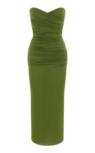 Ruched Jersey-Crepe Midi Dress | Moda Operandi (Global)