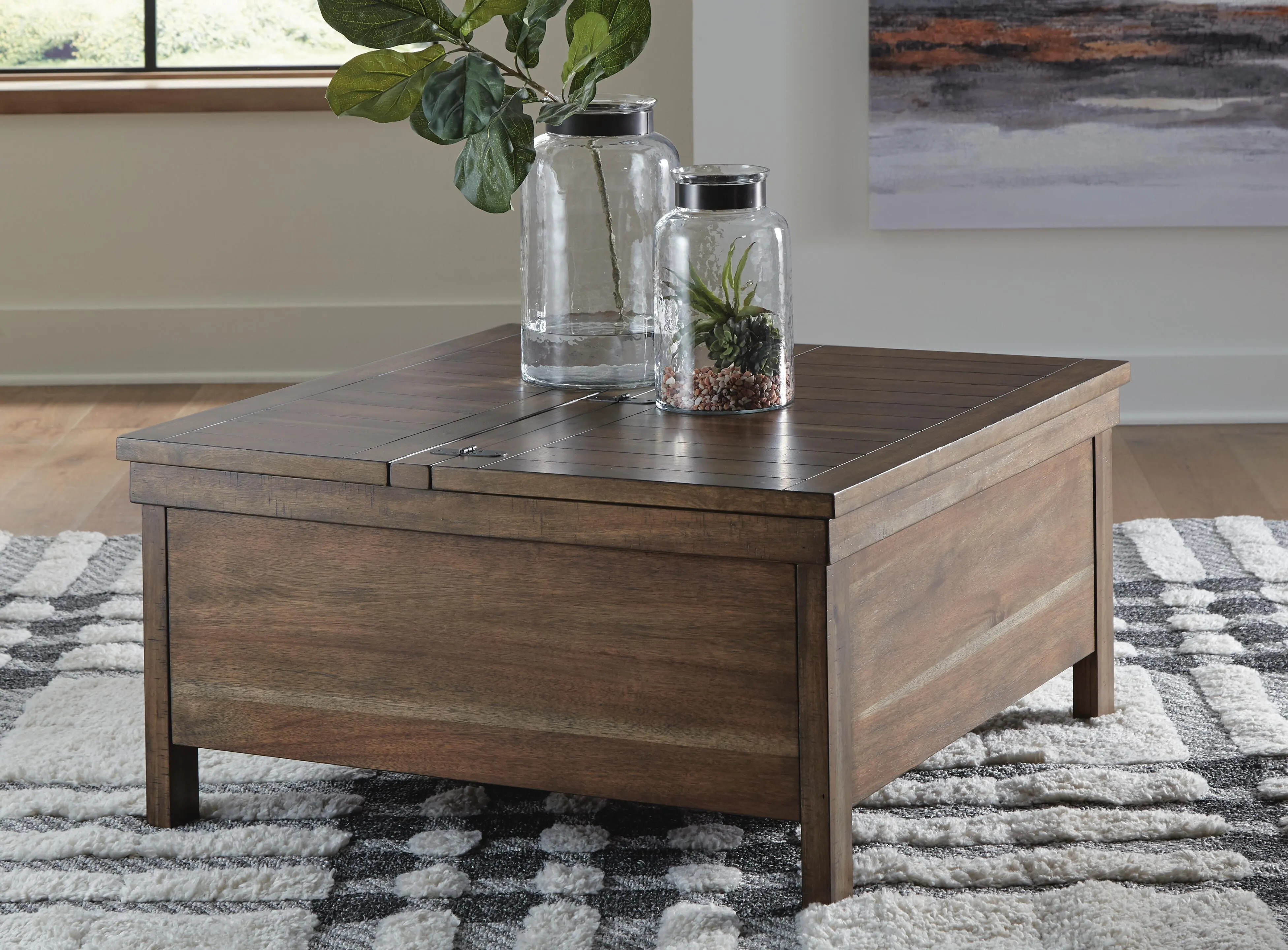 Moriville Lift-Top Coffee Table, Grayish Brown | Ashley