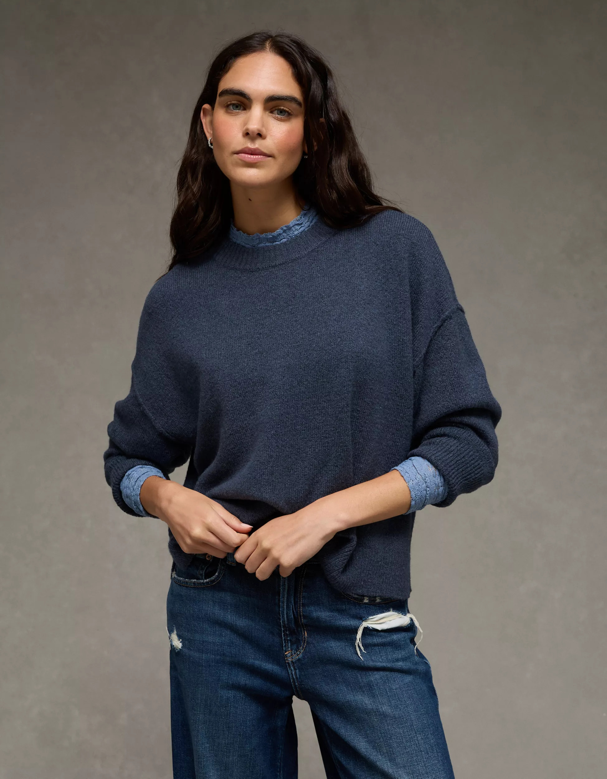 AE Whoa So Soft Classic Crew Neck Sweater | American Eagle Outfitters (US & CA)