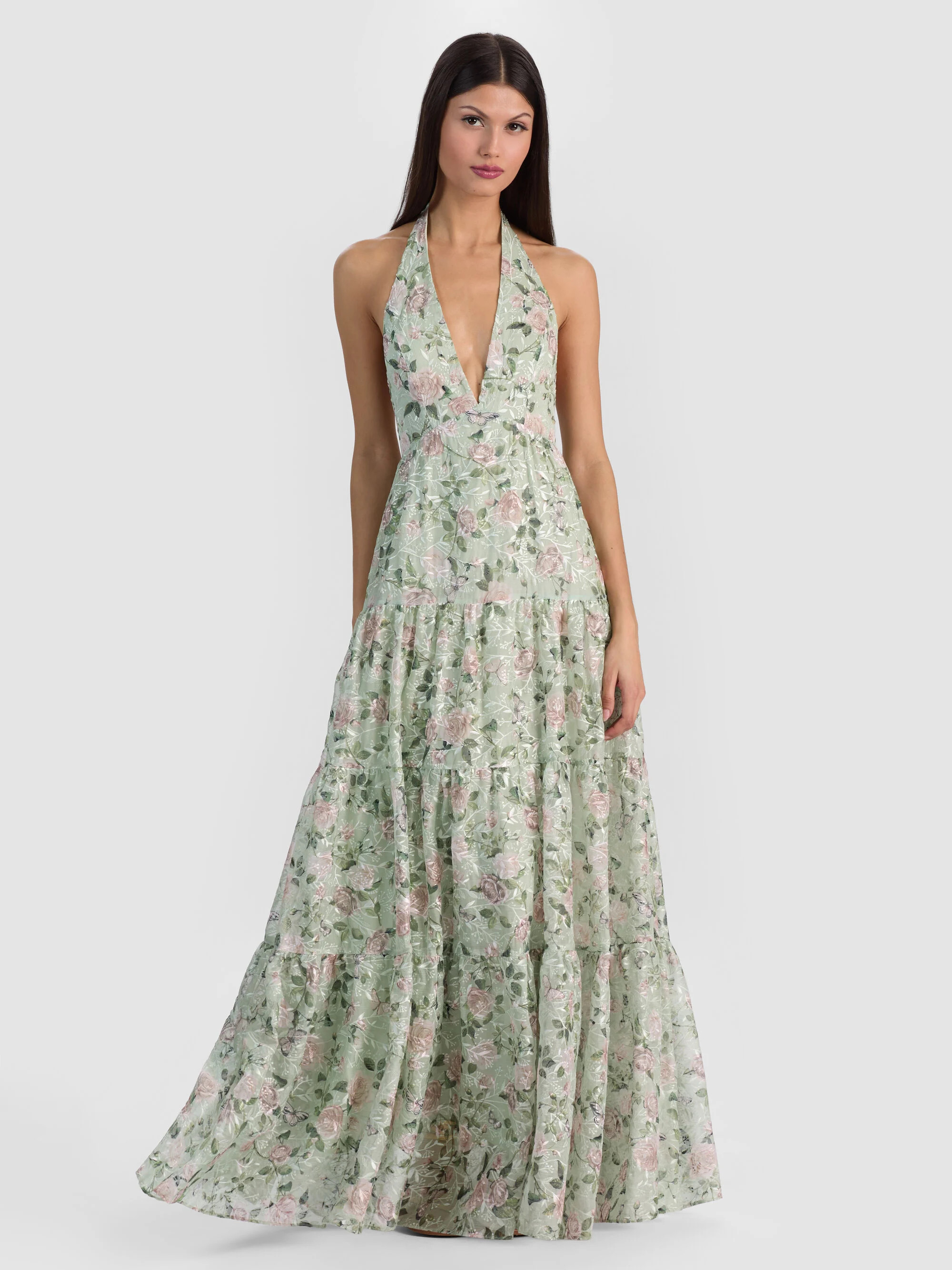 MAURA TIERED MAXI DRESS | Alice + Olivia