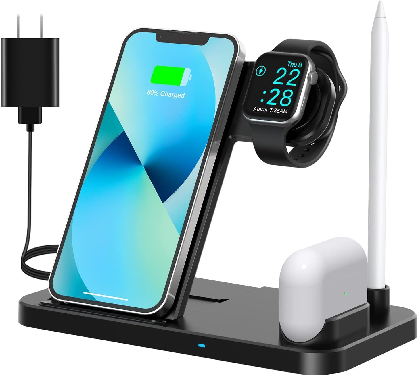 Amazon.com: Wireless Charger, 4 in 1 Fast Wireless Charging Station for iPhone 14 13 12 11/ Pro/X... | Amazon (US)