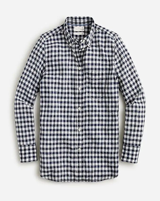Classic-fit shirt in crinkle gingham | J.Crew US