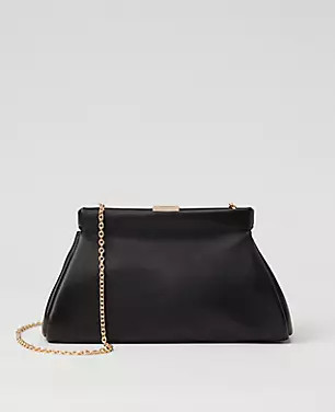 Black Leather Slouchy Clutch | Ann Taylor (US)