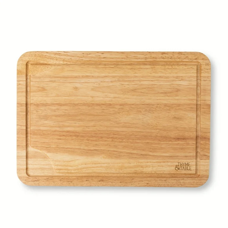Thyme & Table Extra Large 14"x20" Rubberwood Cutting Board with Anti-Slip Grips | Walmart (US)