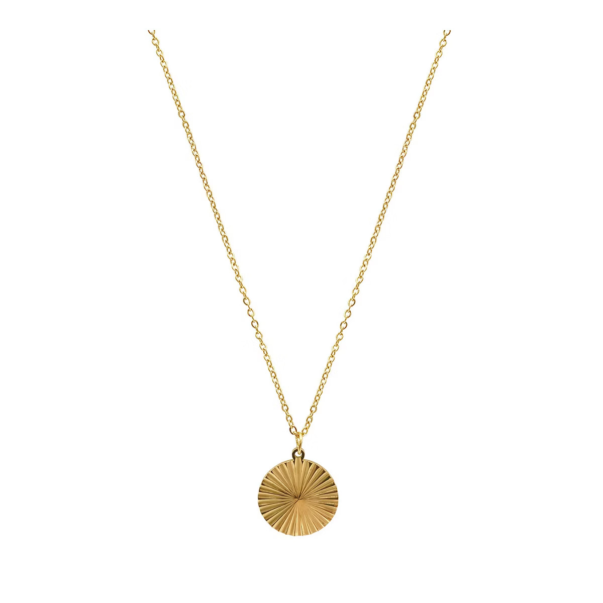 Adornia Tarnish Resistant 14k Gold Plated Medallion Burst Pendant Necklace | Target