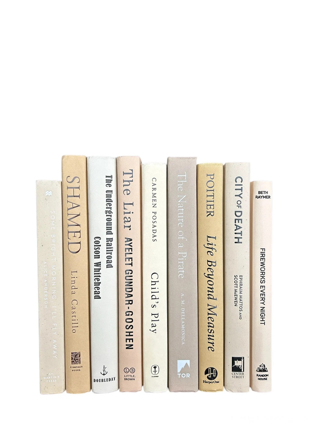 Beige and Tan Books, Neutral Books, Decorative Books, Staging Books, Bookcase Decor, Coffee Table... | Etsy (US)