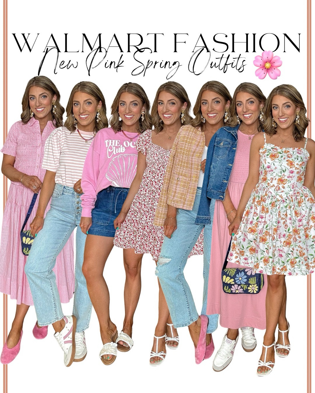 Spring pink finds always get me 🌸💗 and this haul is FULL of them!! Sharing 14 head to toe Walmart outfits all featuring the cutest new pink arrivals — and every single piece is $35 and under 🙌 These look so high-end but the prices are unreal. Dresses, matching sets, denim, tops, shoes, and accessories… all styled from head to toe on Walmart.

I love that almost everything comes in multiple color options, so if pink isn’t your thing you can still grab the same styles in other colors. These are perfect for spring outfits, Easter looks, vacation outfits, everyday mom life, and easy cute outfits that don’t take much effort.

If you love that Anthro / boutique / Tuckernuck look for less, this haul is SO good. So many easy pieces you can mix and match all season long.

Everything is linked in LTK  🤍

#walmartfashion #walmartfinds #walmartstyle #springoutfits #pinkoutfits #affordablefashion #budgetfashion #outfitideas #momstyle #everydayoutfits #walmarthaul #springfashion #lookforless #ltkstyle #walmartnewarrivals #under35 #casualoutfits #springhaul

#LTKPetite #LTKootd