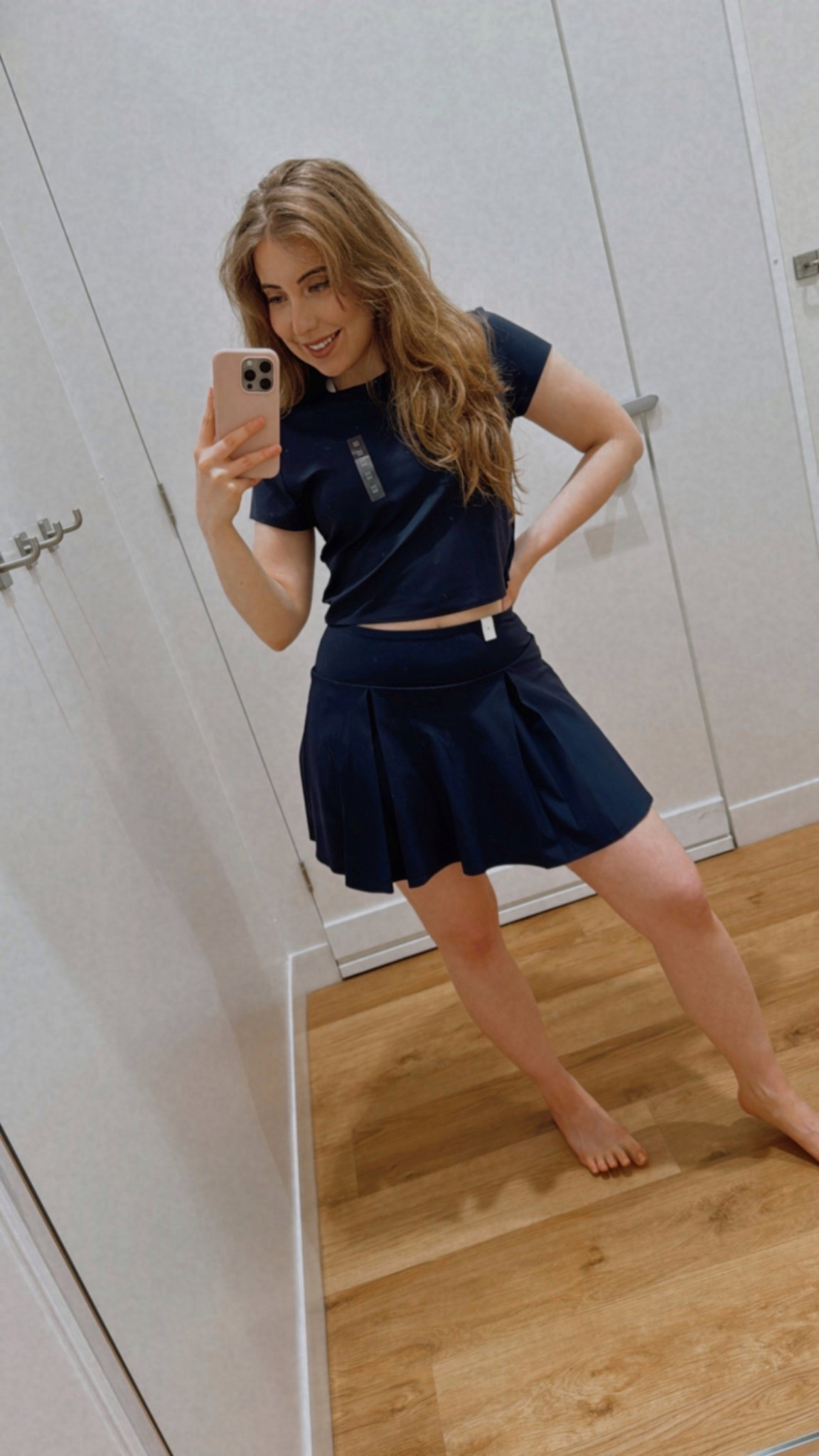 Navy top and skort from Uniqlo. 

#LTKcanada #LTKfitness #LTKbeauty