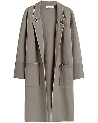 GRACE KARIN Women's 2023 Fashion Open Front Long Cardigan Sweaters Long Sleeve Lapel Knit Sweater... | Amazon (US)