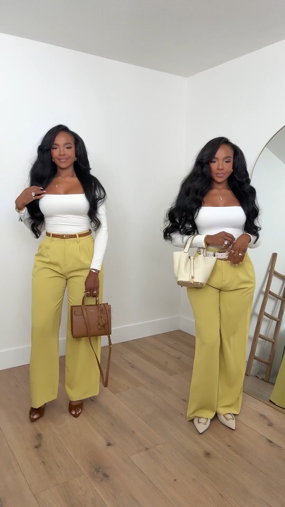 Scroll to shop! A white bodysuit paired with these springy yellow trousers mix for a perfect workday outfit, casual weekend fit or a girls lunch. 

#LTKPetite #LTKgrwm #LTKmomlife

#LTKgrwm #LTKMidsize #LTKootd