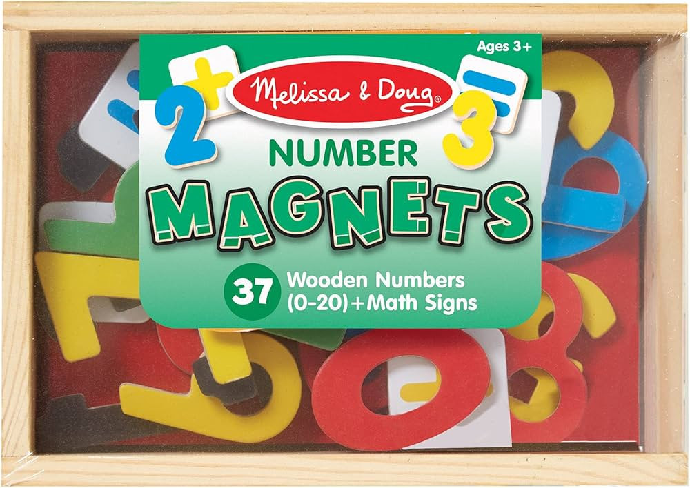 Melissa & Doug 37 Wooden Number Magnets in a Box | Amazon (US)