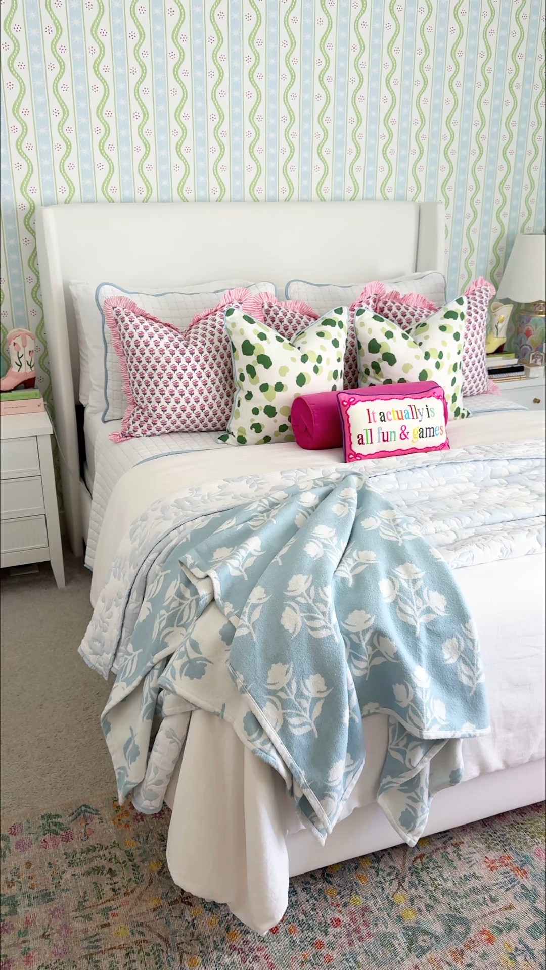 Amazon bedding, room decor, amazon decor, amazon home, peel and stick wallpaper, Serena lily look for less, block print pillows, southern decor, colorful decor, maximalist decor, Chappy wrap, throw pillows, home decor, affordable bedding 

I absolutely love all of my Amazon bedding! The scalloped edge quilt/sham set gives Serena and Lily vibes for less!🤍 

love the queen size waffle blanket I layered as a top sheet, adds a cozy texture, and this sheet set is SO good and can’t beat the price!! Plus the MUST have Beckham hotel collection pillows! They’re the best ever! Have four on my bed! 

This throw blanket reminds me of Chappy Wrap!!😍 

obsessed with all of these throw pillow covers! Amazing quality and you can’t beat the prices on them all! The block print is so cute with the ruffle edge (more colors/shapes/sizes!) and these spotted ones look and feel like designer upholstery! TONS of prints! Can be used indoor/outdoor! And of course a cute needlepoint pillow!🩷 

This hanging burl wood frame is SO pretty and a great price point for it! Love these gorgeous crystal hobnail frames, and the cute colorful scalloped edge frames!🩵 

The wallpaper in my room is peel and stick and so gorgeous! Was worth the investment to me for a beautiful print! The two peel and stick wallpapers in my bathroom areas are Amazon and turned out amazing! Great quality, easy to work with and amazing price! Total Serena Lily vibes!🤍 

This hanging light fixture is an amazing look for less! So gorgeous!!😍 and love this lamp I have on my vanity! It comes with the cute scalloped edge raffia shade!🙌🏼 another great look for less! More colors! 

#LTKFindsUnder50 #LTKHome #LTKFindsUnder100