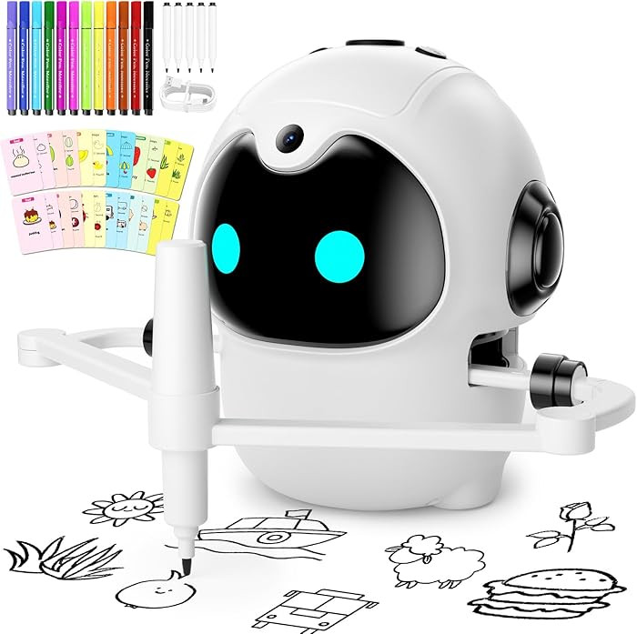 Drawing Robot for Kids, Interactive Educational Toy with 150 Cards, 12 Color Markers & Voice Guid... | Amazon (US)