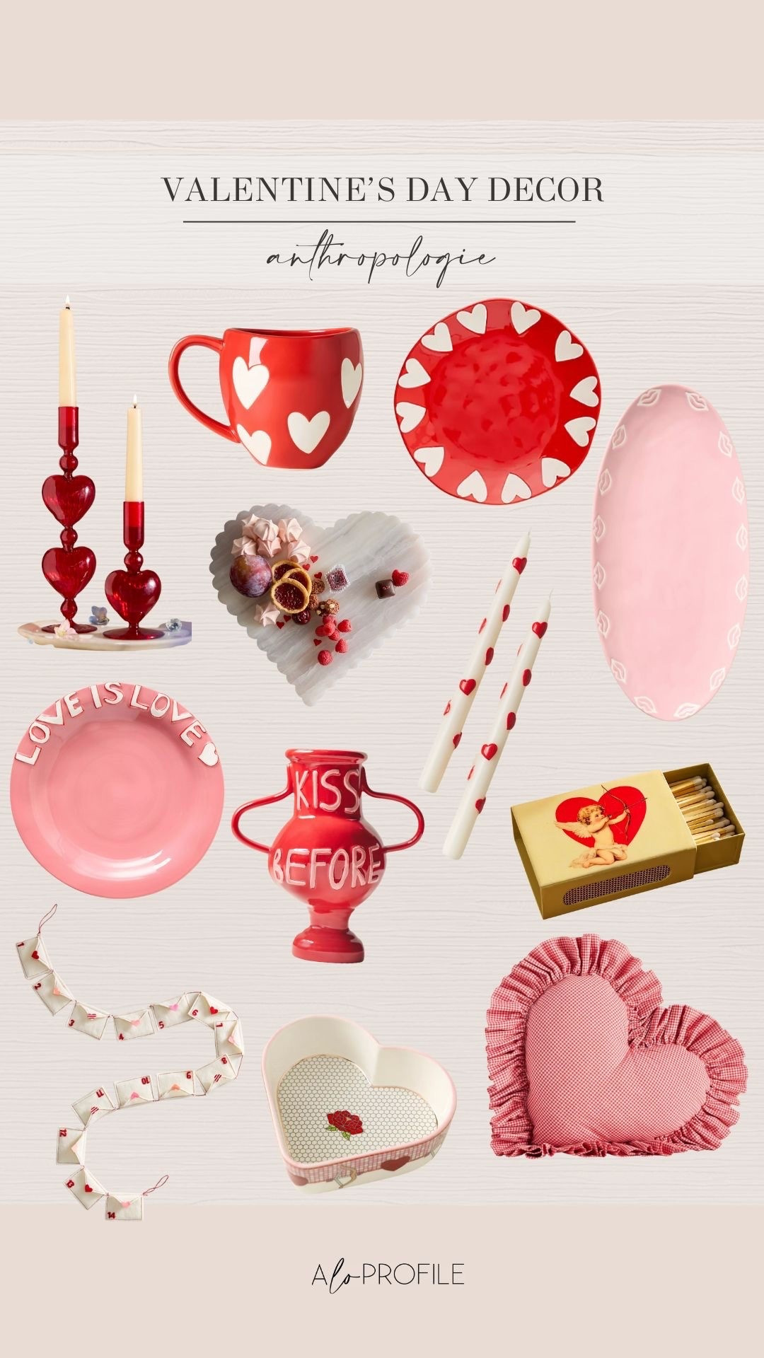 Valentine's Day Decor via Anthro // Anthropologie, Anthro Vday decor, Valentine's Day, Valentine's Day decor, Vday decor, Valentine's Day decorations, holiday decor, Anthro home decor, seasonal home decor