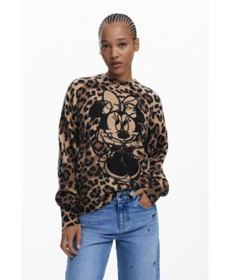 Desigual Women's Minnie animal print sweater - Brown | Macy's