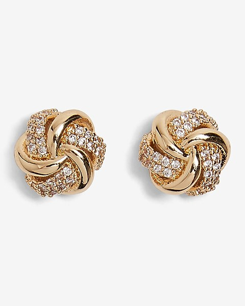 Rhinestone Knot Stud Earrings | Express
