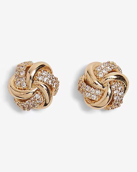 Rhinestone Knot Stud Earrings | Express
