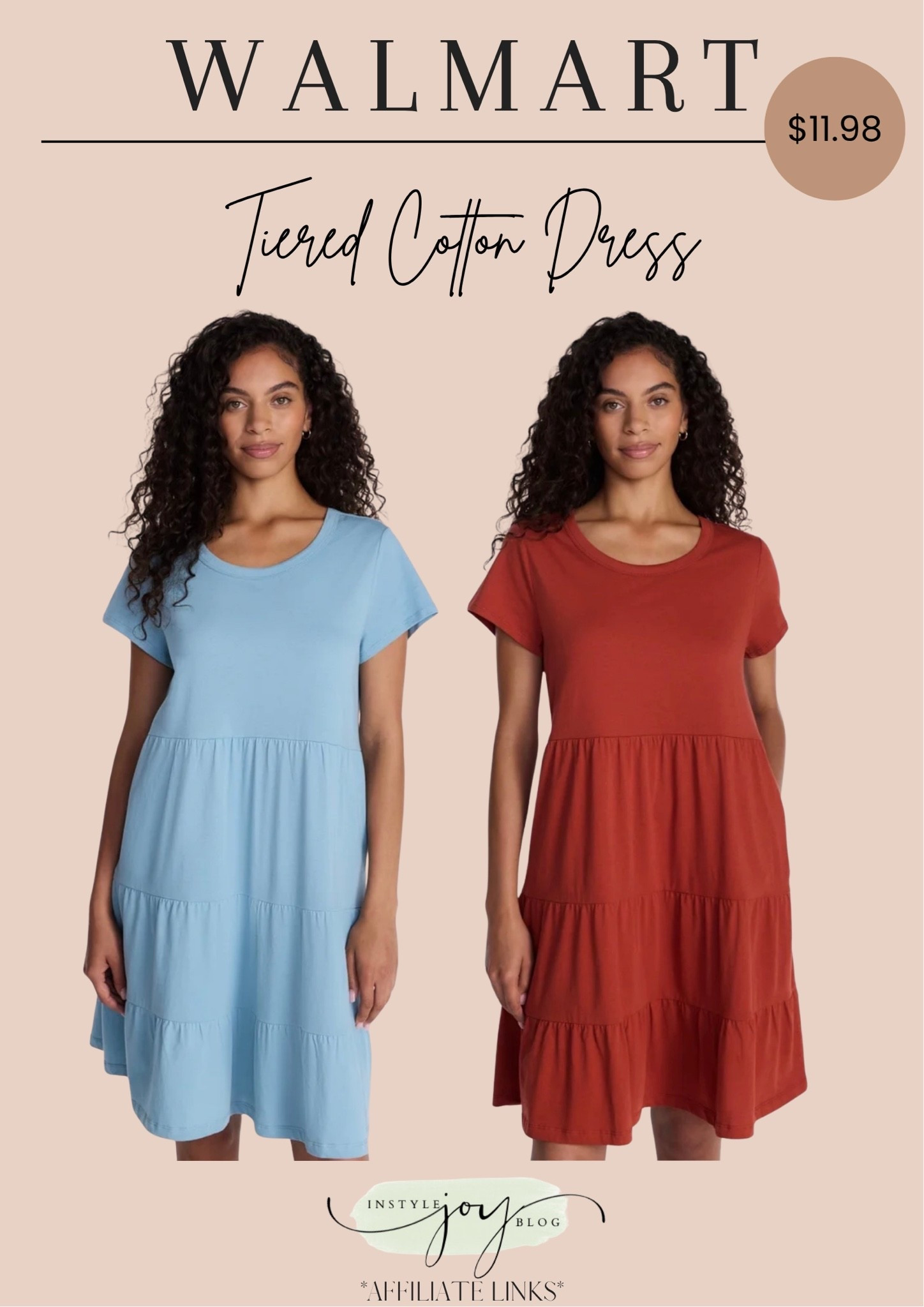 Walmart✨Time and Tru Women's and Women's Plus Size Tiered Cotton Dress with Short Sleeves, Sizes XS-4X

#LTKootd #LTKWorkwear #LTKTravel