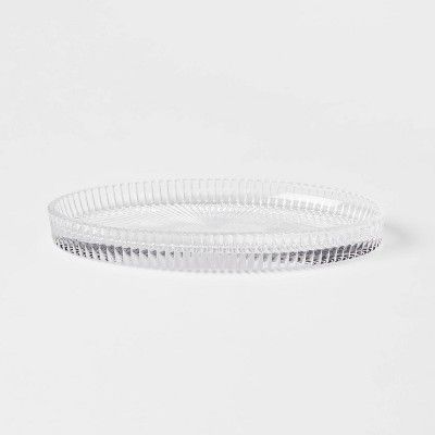 Ribbed Glass Vanity Tray Clear - Threshold&#8482; | Target