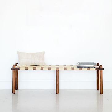 k&#252;dd:krig HOME Capsule Bench - Walnut &amp; Jute | West Elm (US)