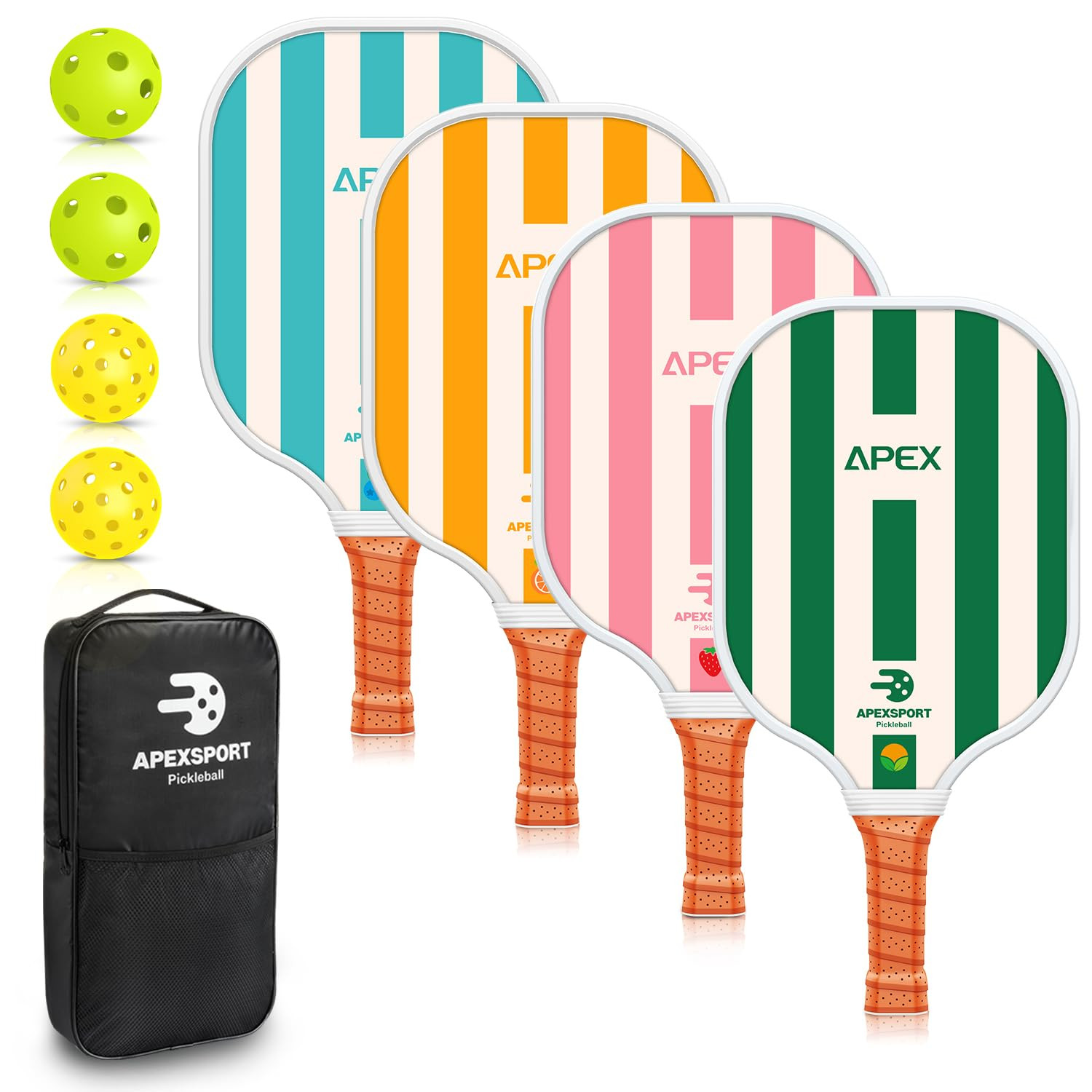 Pickleball Paddles Set of 2/4, USAPA Approved Lightweight Fiberglass Pickleball Set with 4 Pickle... | Amazon (US)
