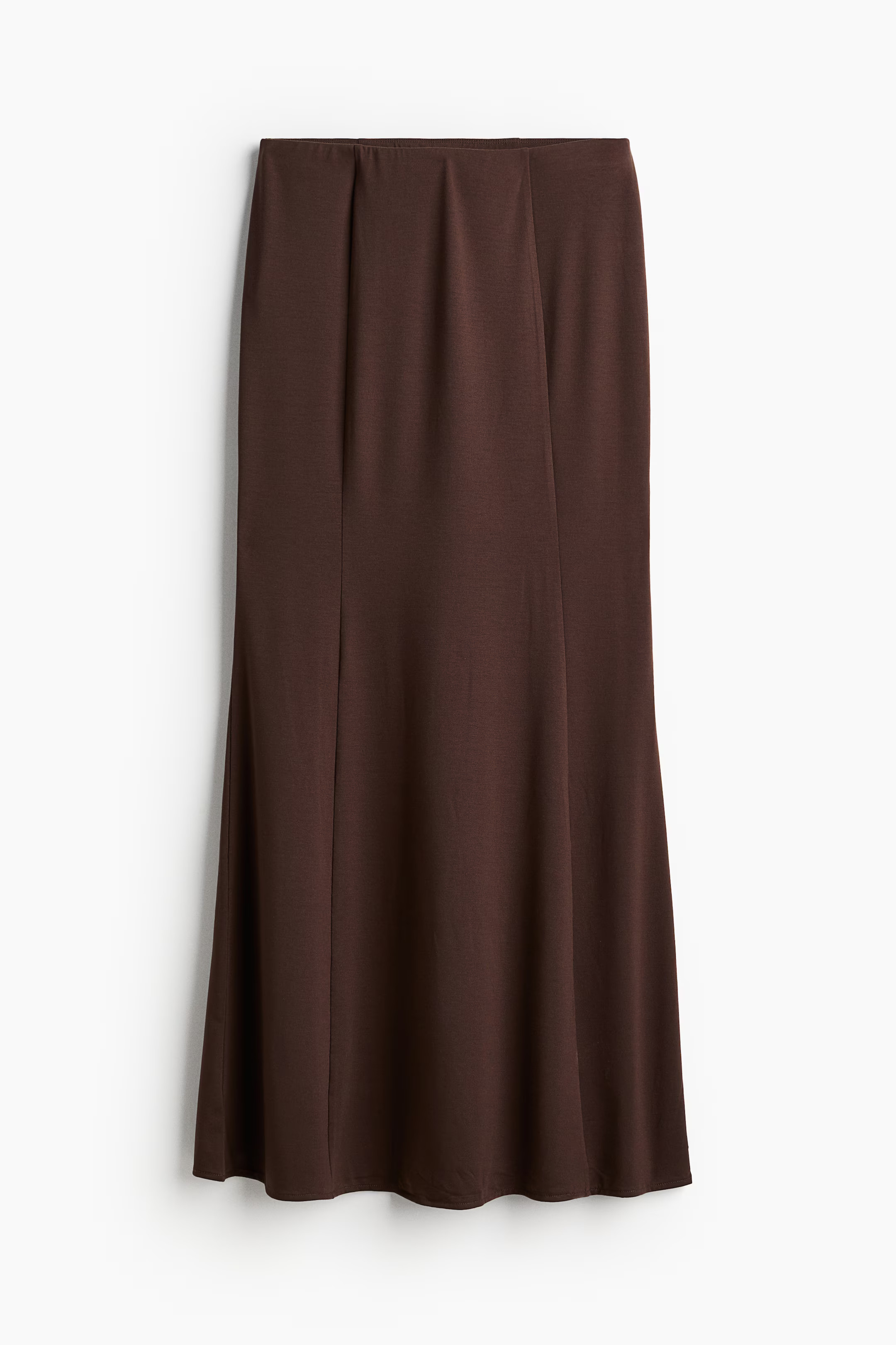 Flared Jersey Skirt - High waist - Maxi - Dark brown - Ladies | H&M US | H&M (US + CA)