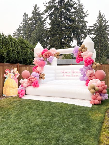 Princess Party - White Bounce House Castle, Disney Princesses Life-Size Cardboard Stand-Up! 

#LTKparties #LTKkids