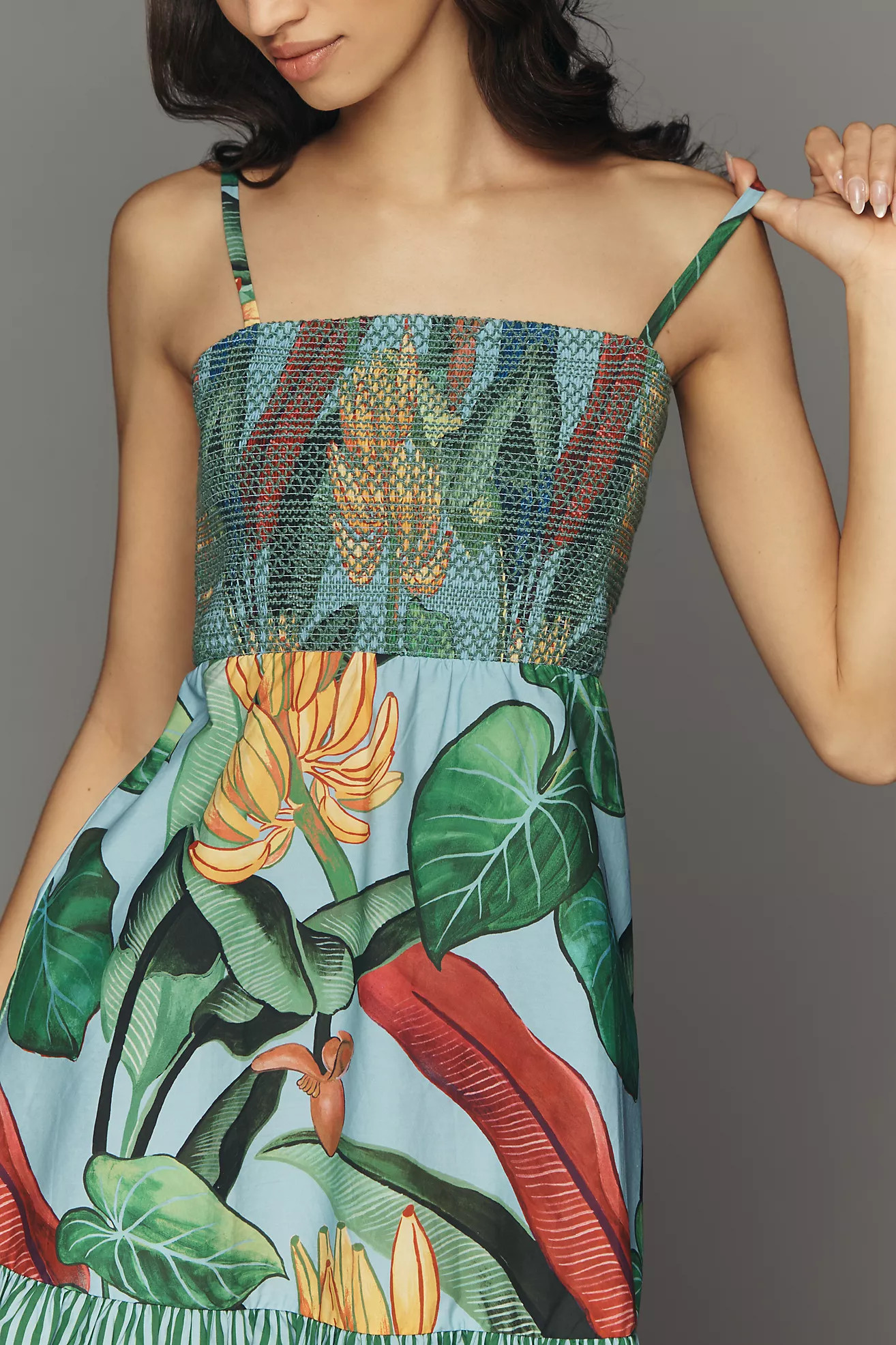 Farm Rio x Anthropologie Cotton Smocked Mini Dress | Anthropologie (US)