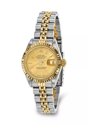 Pre-owned Rolex Women's Datejust Jubilee Champagne Dial 18K Fluted Bezel - FINAL SALE, NO RETURNS OR EXCHANGES | Belk