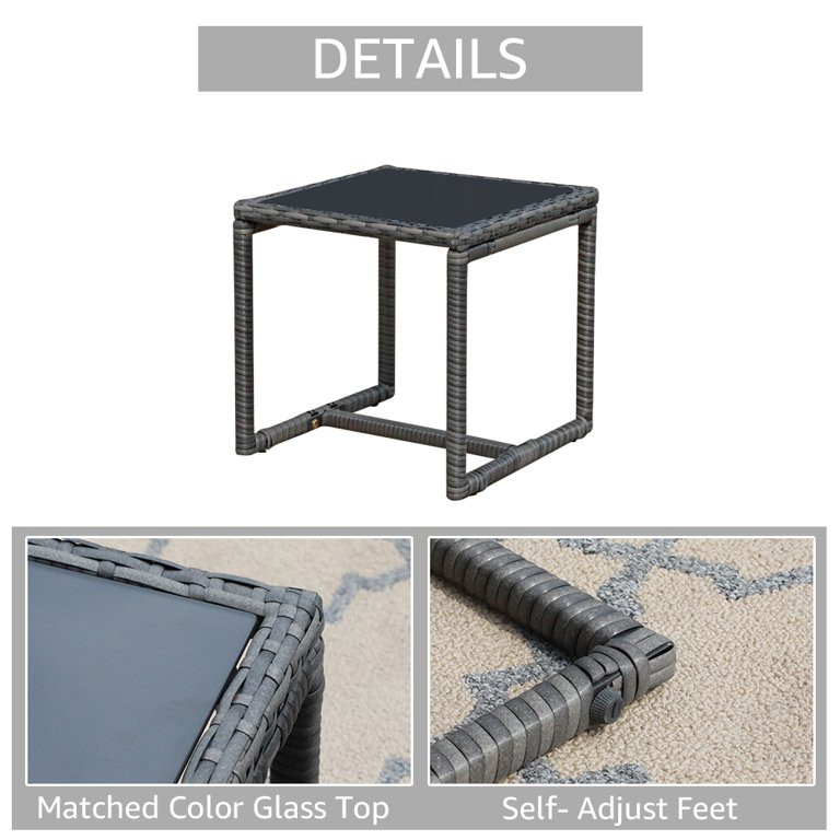 Patiorama 3 Piece Outdoor Modern Bistro Set, Wicker Conversation Set, Patio Rattan Chair Set, wit... | Walmart (US)