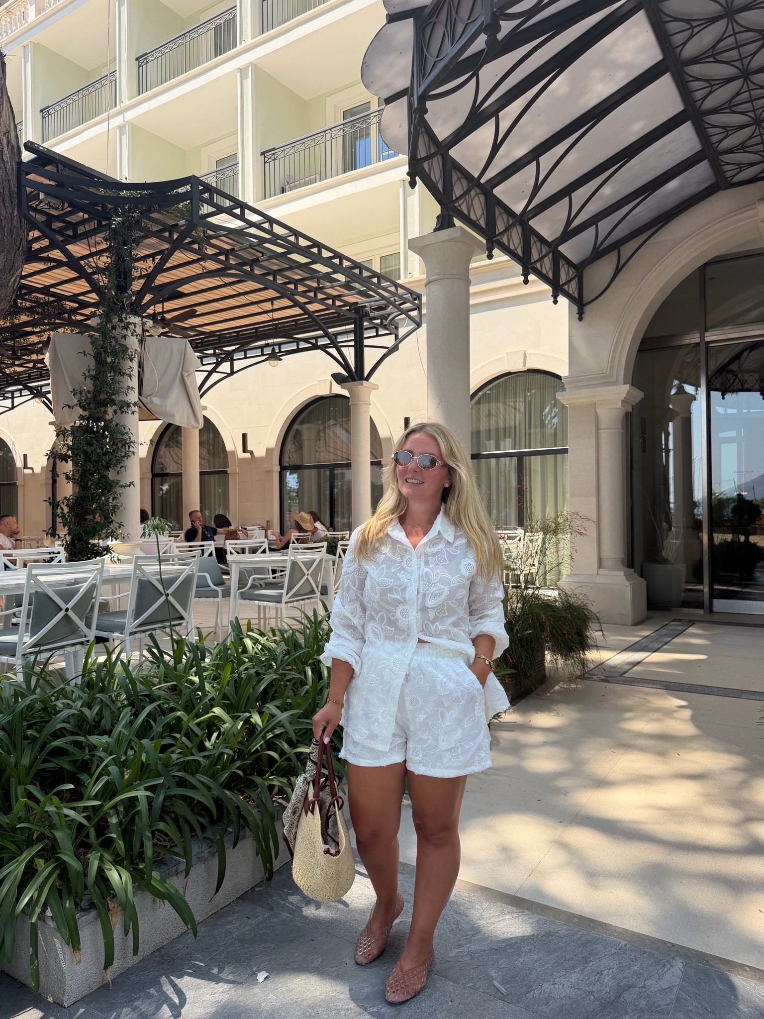 What I am wearing in Montenegro 🇲🇪 ✨ This Amazon matching embroidered set looks so elevated but feels effortless—and these jelly sandals are surprisingly comfortable!

#LTKootd