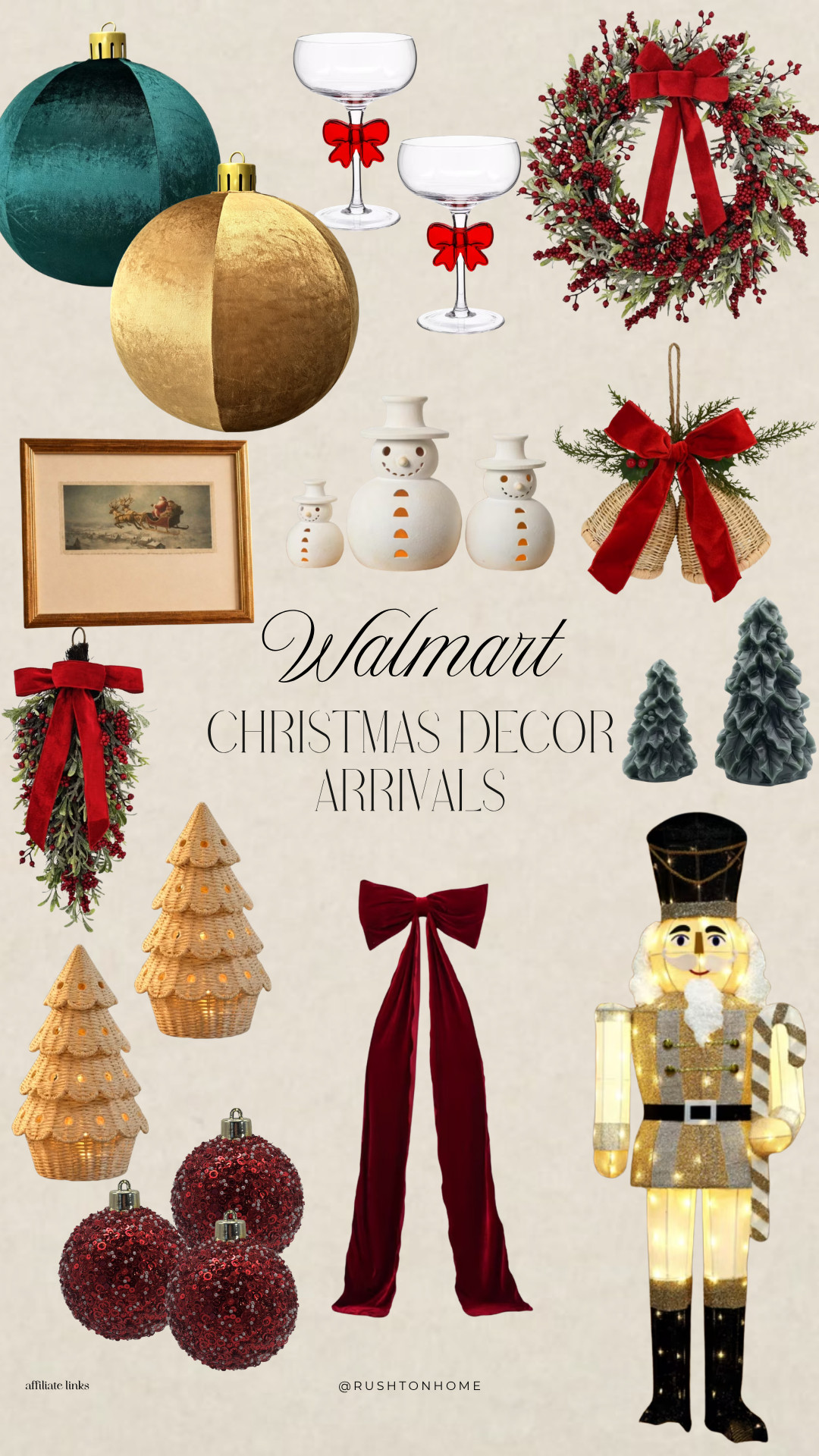 Walmart Christmas decor, Walmart Christmas finds, new Christmas decor, Walmart holiday decor, affordable Christmas decor, traditional Christmas decor, vintage Christmas decor, red velvet Christmas bows, Christmas wreath, Christmas ornaments, velvet ornaments, green Christmas decor, gold Christmas decor, Christmas nutcracker, light up nutcracker, Christmas tabletop decor, ceramic Christmas trees, wicker Christmas trees, Christmas glassware, holiday entertaining, classic Christmas decorations, budget Christmas decor 

 #LTKSeasonal #LTKHome