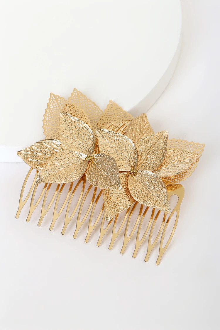 Love Me Better Gold Leaf Hair Comb | Lulus (US)