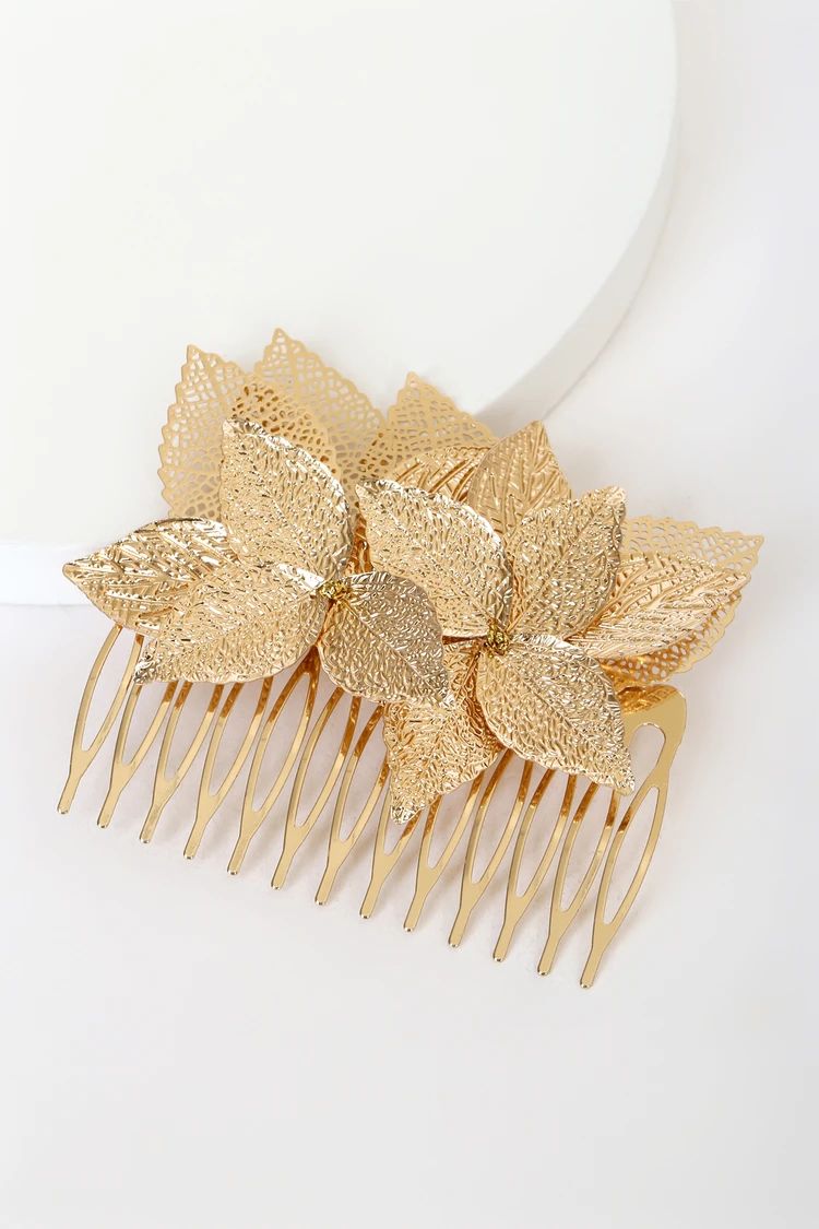 Love Me Better Gold Leaf Hair Comb | Lulus (US)
