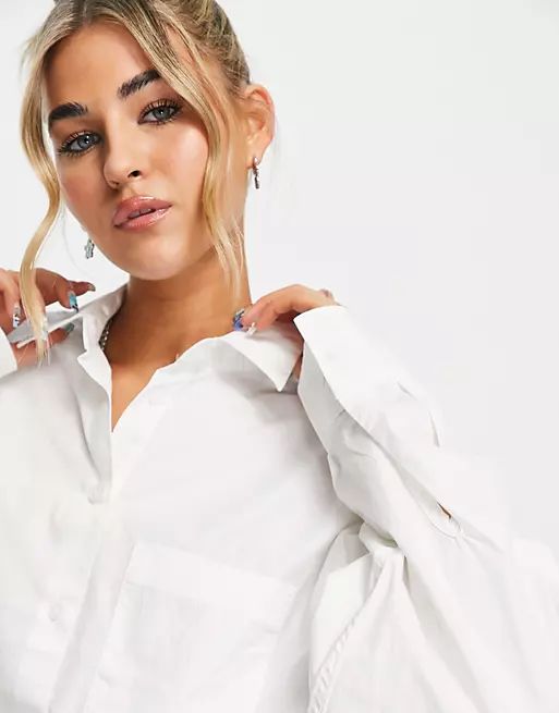 COLLUSION oversized organic cotton shirt in white | ASOS (Global)