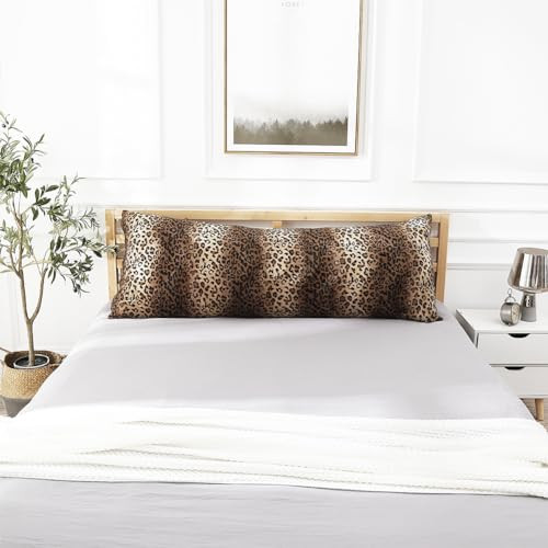CARRIE HOME Leopard Cheetah 14x36 Long Body Pillow Covers for Bed, Decorative Faux Fur Animal Print Long Lumbar Pillow Cover 14 x 36 for Couch, Boho Bedroom Decor, 1 Pack (No Pillow Insert) | Amazon (US)