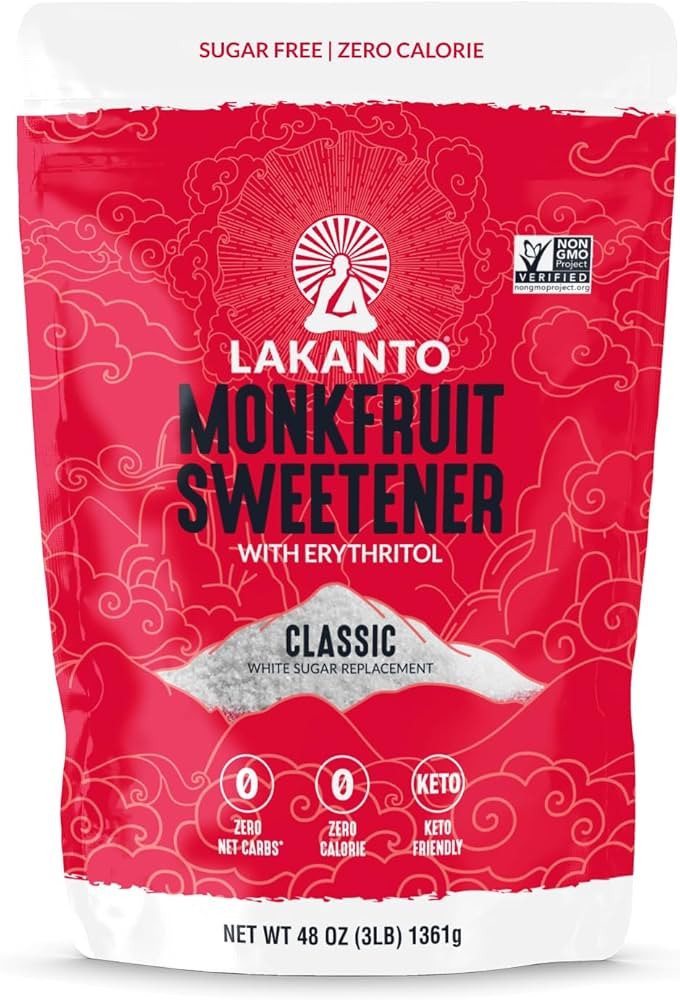 Lakanto Monk Fruit Sweetener with Erythritol, White Sugar Substitute From Monk Fruit Extract, Cla... | Amazon (US)