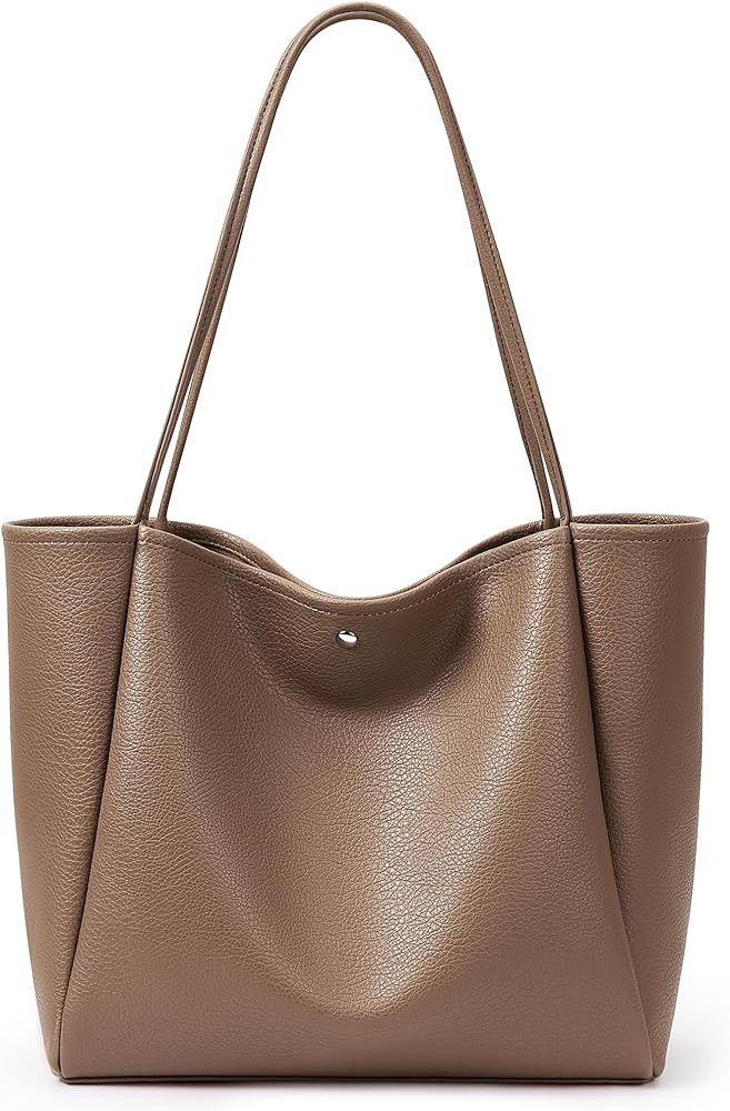 KALIDI 16L Tote Bag Vegan Leather Suede Carry All Shoulder Daily Casual Work Large Hobo Bag for W... | Amazon (US)