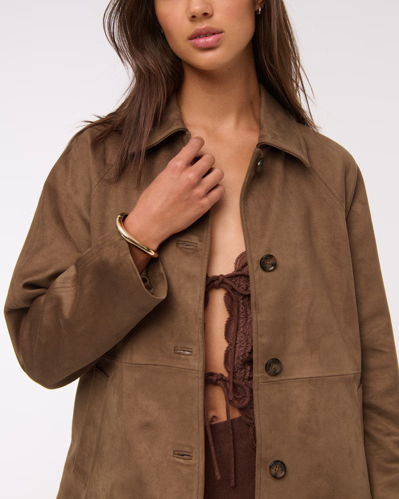 Classic Vegan Suede Jacket | Abercrombie & Fitch (UK)
