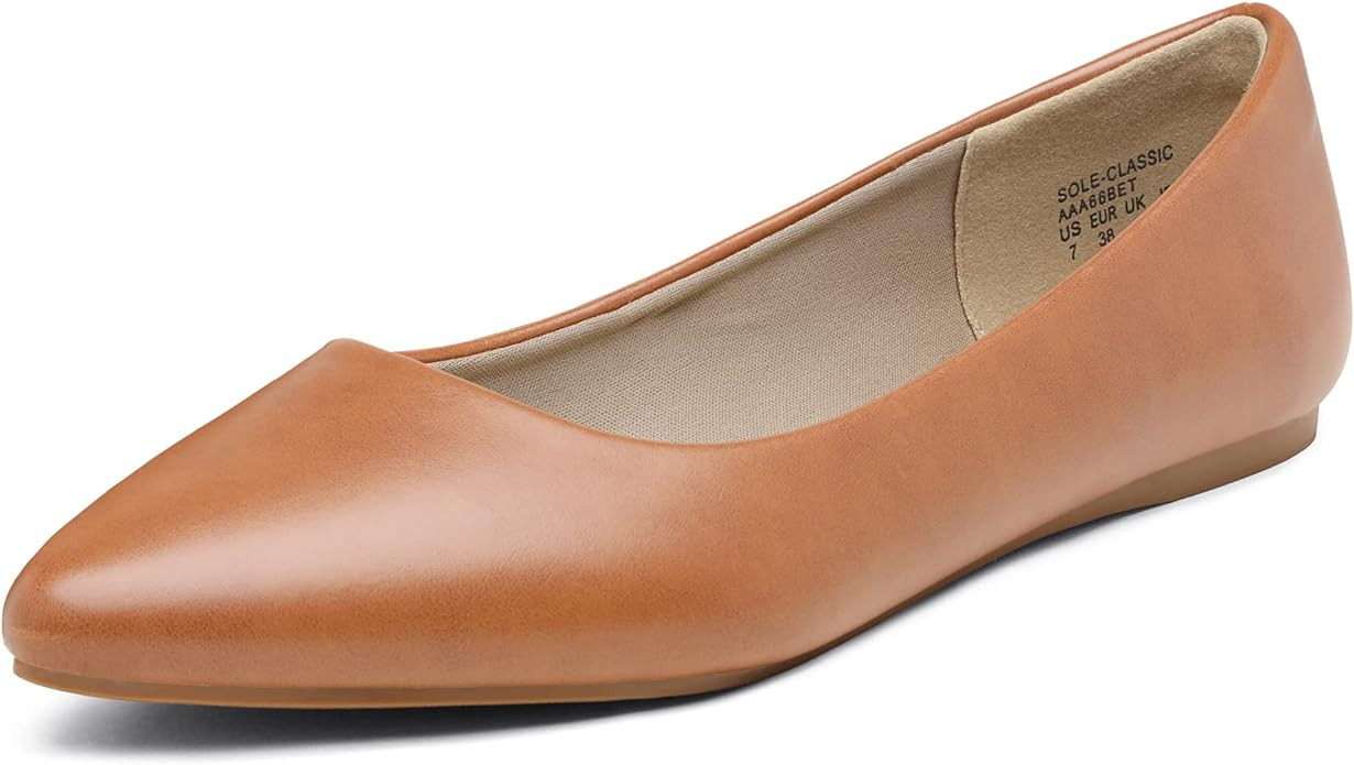 DREAM PAIRS Women's Casual Pointed Toe Ballet Comfort Soft Slip On Flats Shoes | Amazon (US)