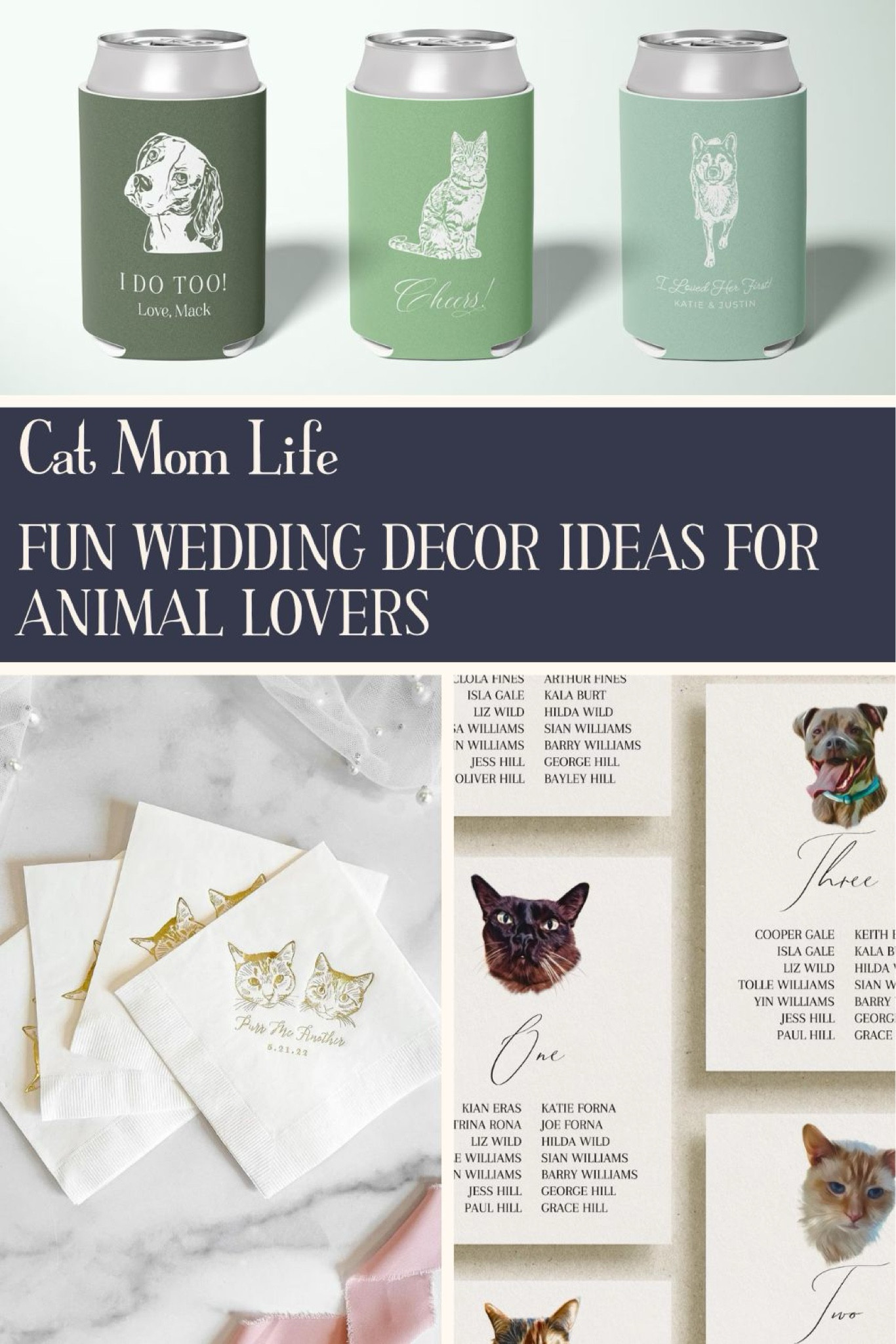 Cute Ways to Include Your Pets at Your Wedding - As any animal lover will tell you, our pets are hugely important parts of our lives. So why not find cute ways to include them in your special day!? While our cats won’t be there physically, I began to look for ways to feature our furbabies in the details of our wedding day. There is no shortage of options for pet lovers who want to feature their furbabies in their wedding. Options range from custom pet portrait wedding invitations to adorable cocktail accessories. Here, I’ll be sharing some of the cutest ways to include your pet in your wedding:

#LTKParties #LTKWedding #LTKPets