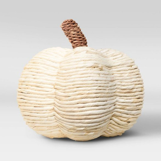 Decorative Corn Husk Rope Pumpkin Figurine Brown/Beige - ...